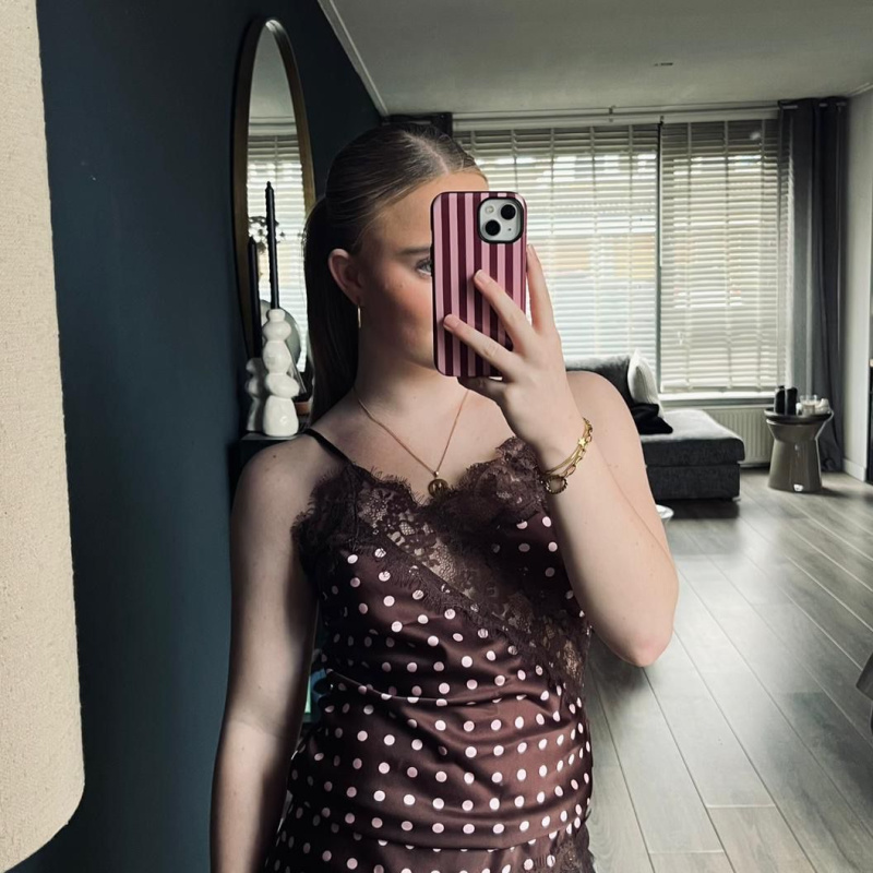 Ambika polkadot top bruin