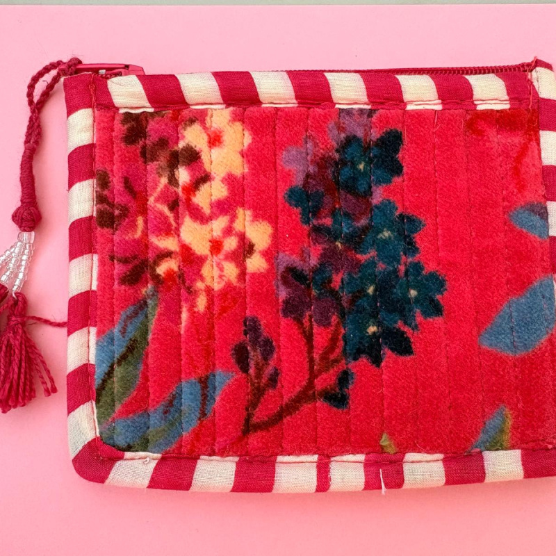 Portemonneetje pink velvet